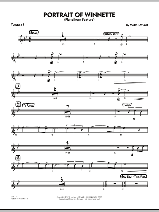 Download Mark Taylor Portrait Of Winnette - Trumpet 1 Sheet Music