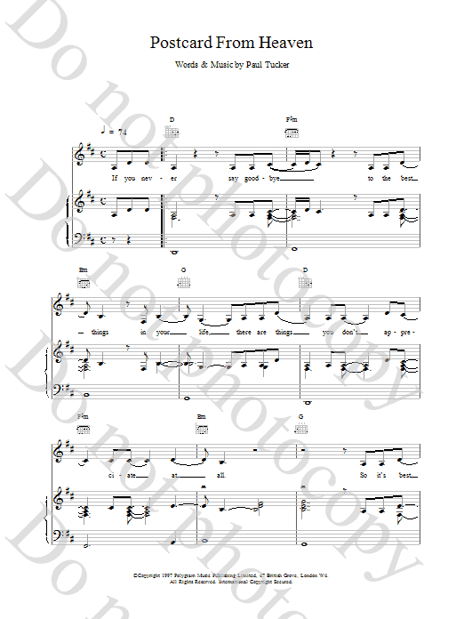 Download The Lighthouse Family Postcard From Heaven Sheet Music