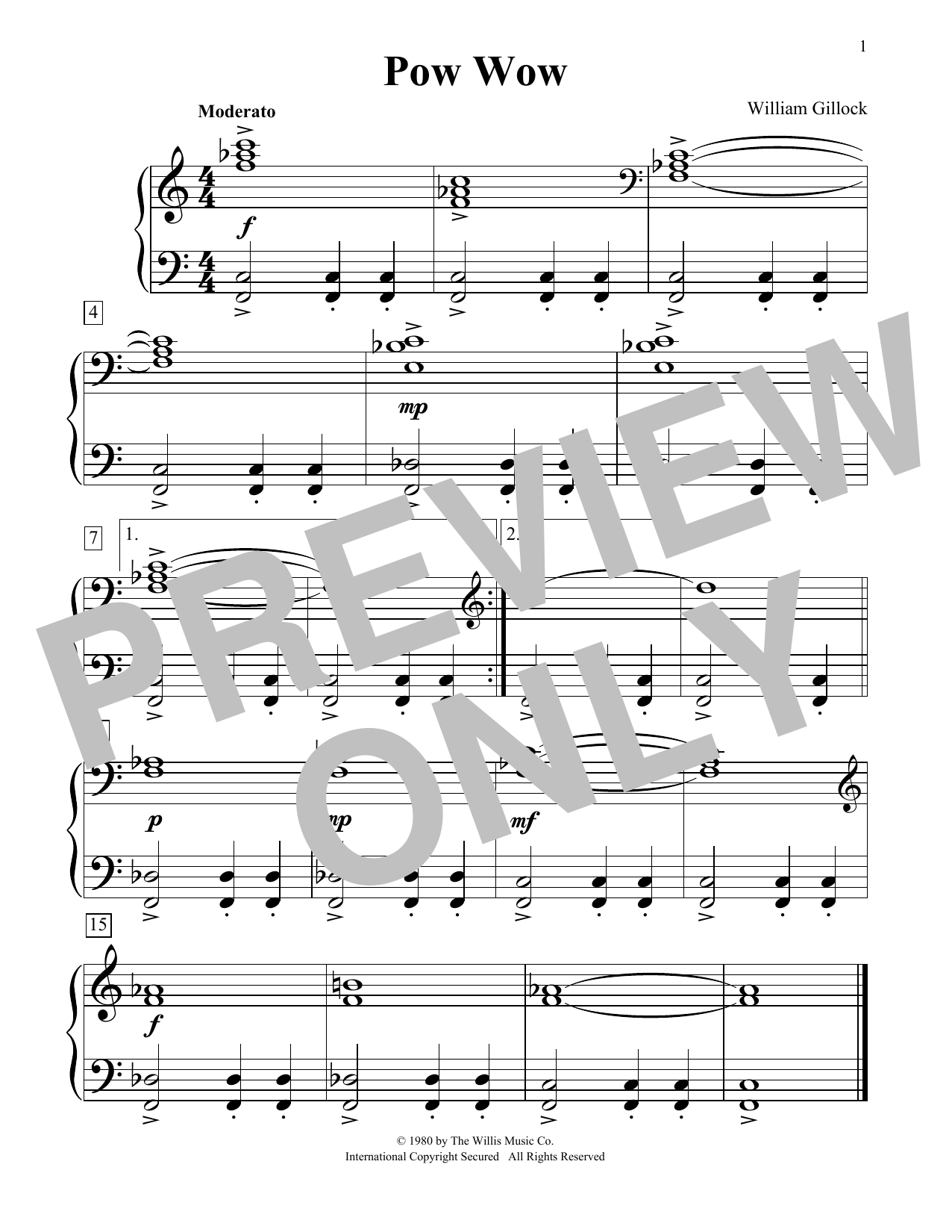 Download William Gillock Pow Wow Sheet Music