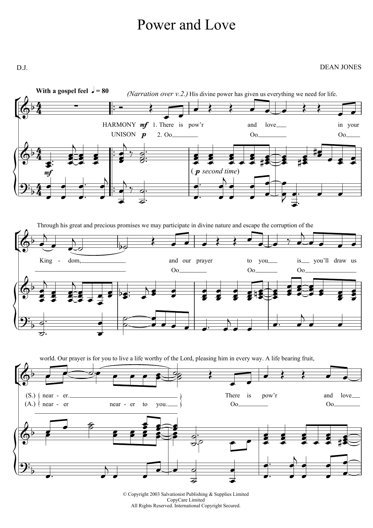Download The Salvation Army Power And Love Sheet Music