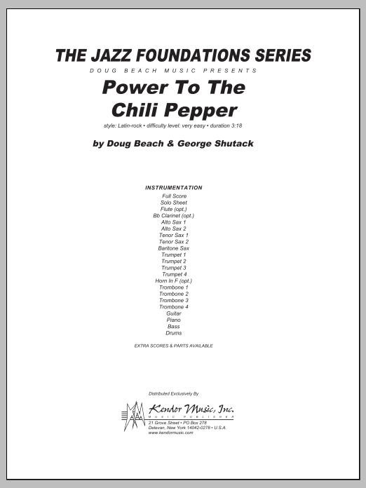 Download Doug Beach & George Shutack Power To The Chili Pepper - Conductor S Sheet Music