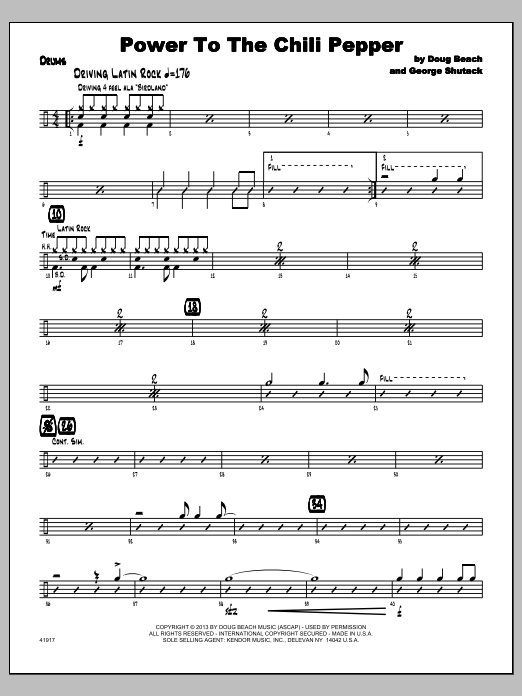 Download Doug Beach & George Shutack Power To The Chili Pepper - Drums Sheet Music