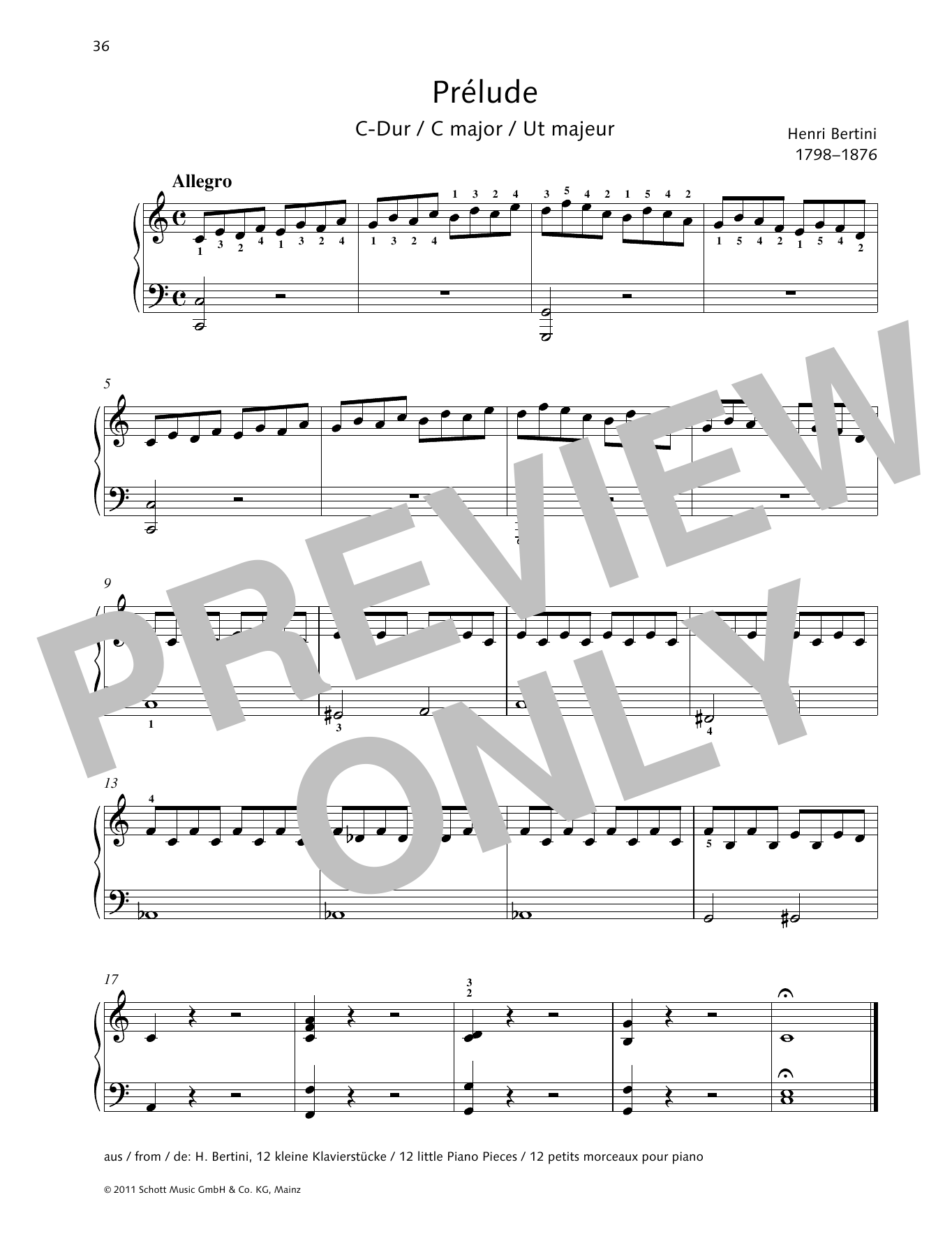 Download Henri Bertini Prélude C major Sheet Music