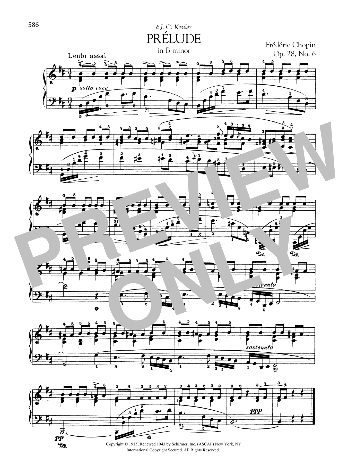 Download Frédéric Chopin Prélude in B minor, Op. 28, No. 6 Sheet Music