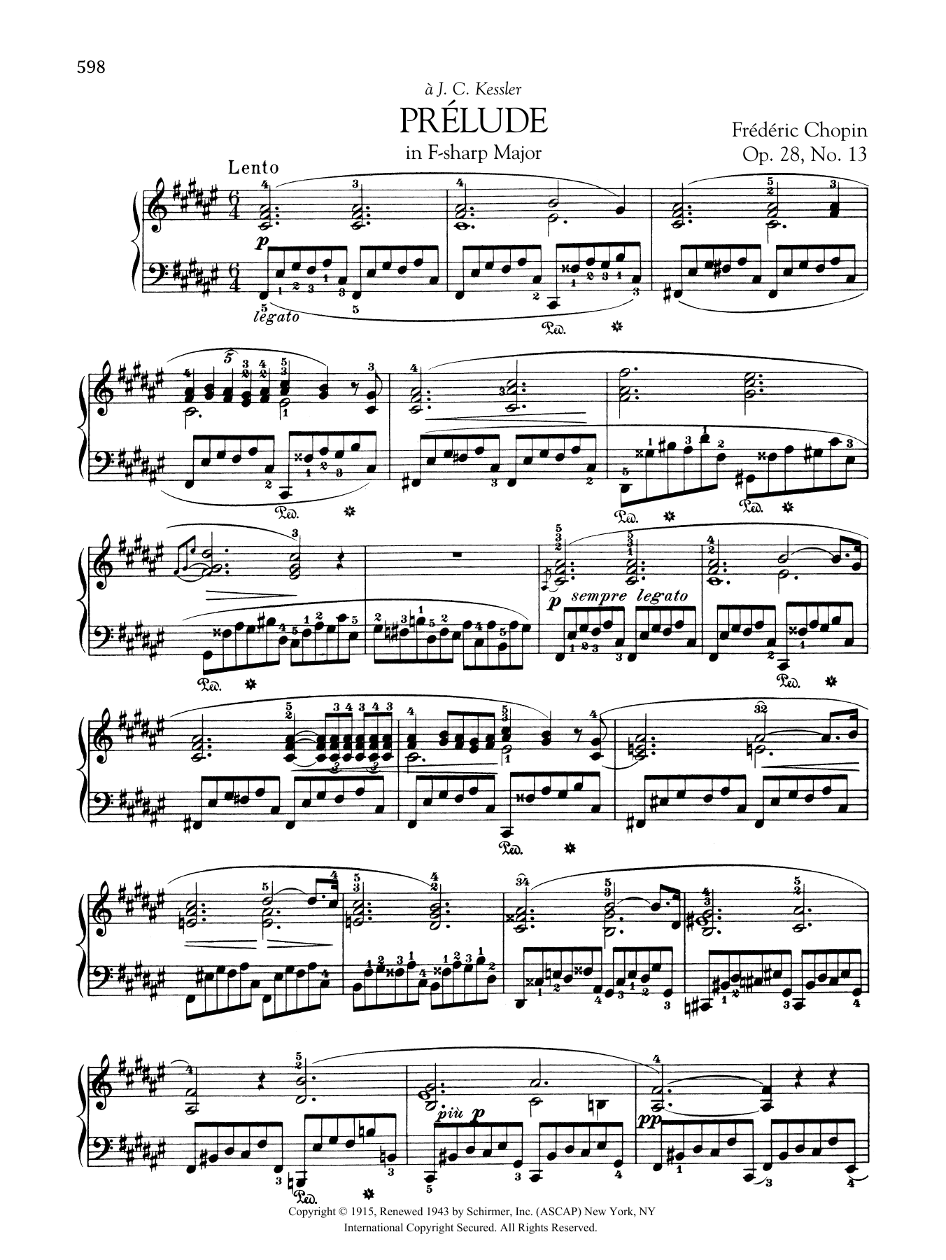 Download Frédéric Chopin Prélude in F-sharp Major, Op. 28, No. Sheet Music