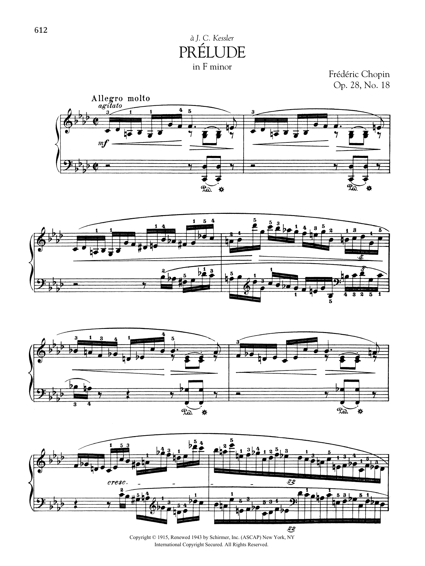 Download Frédéric Chopin Prélude in F minor, Op. 28, No. 18 Sheet Music