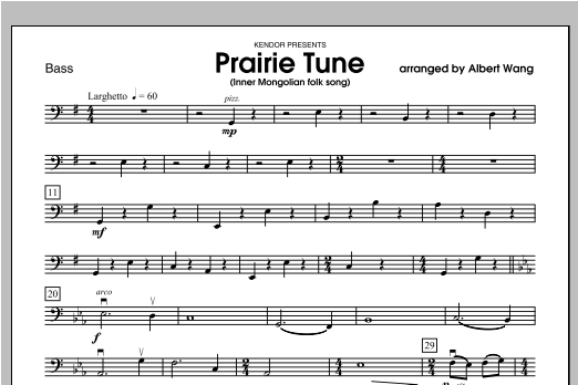 Download Wang Prairie Tune (Inner Mongolian folk song Sheet Music