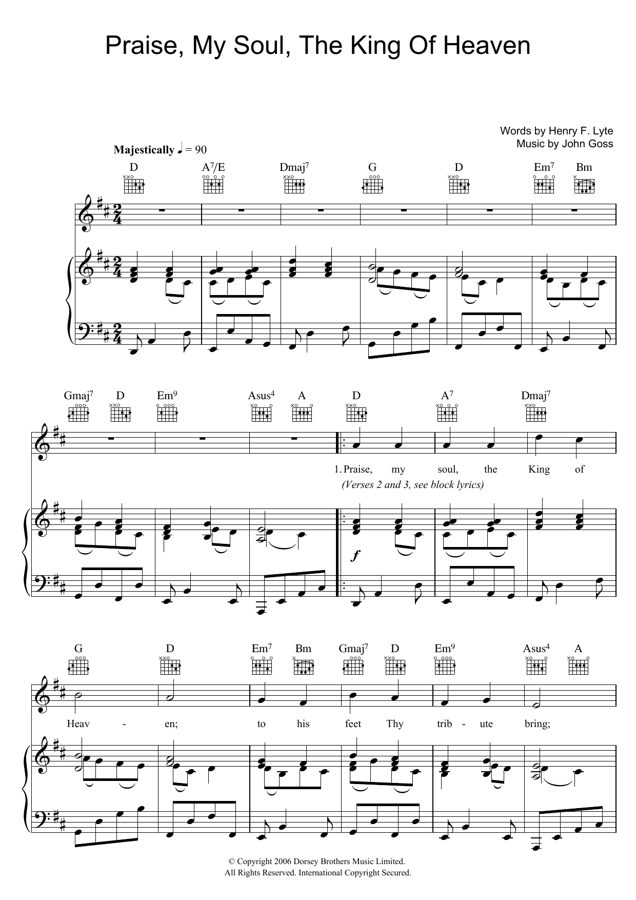 Download Traditional Praise, My Soul, The King Of Heaven Sheet Music