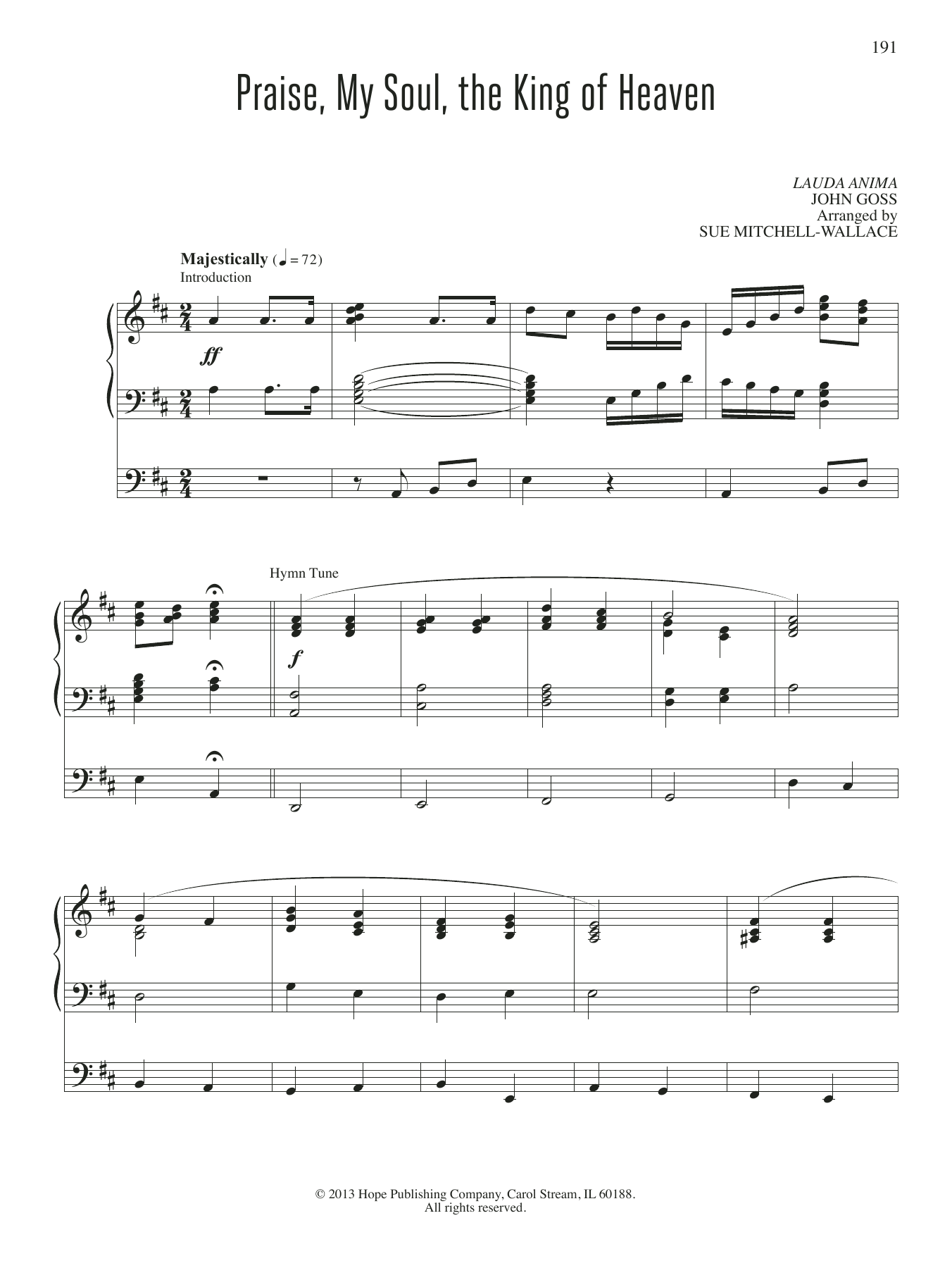 Download Sue Mitchell-Wallace Praise, My Soul, the King of Heaven Sheet Music