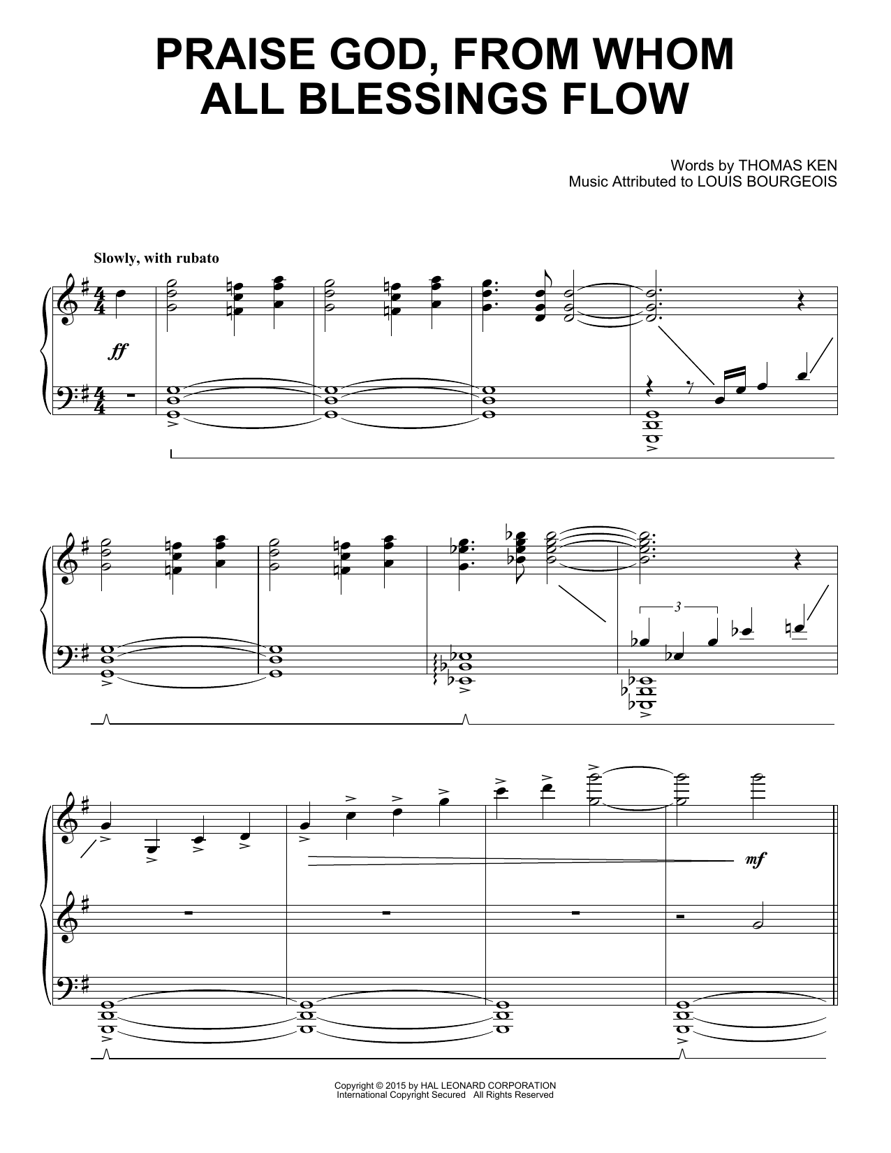 Download Thomas Ken Praise God, From Whom All Blessings Flo Sheet Music