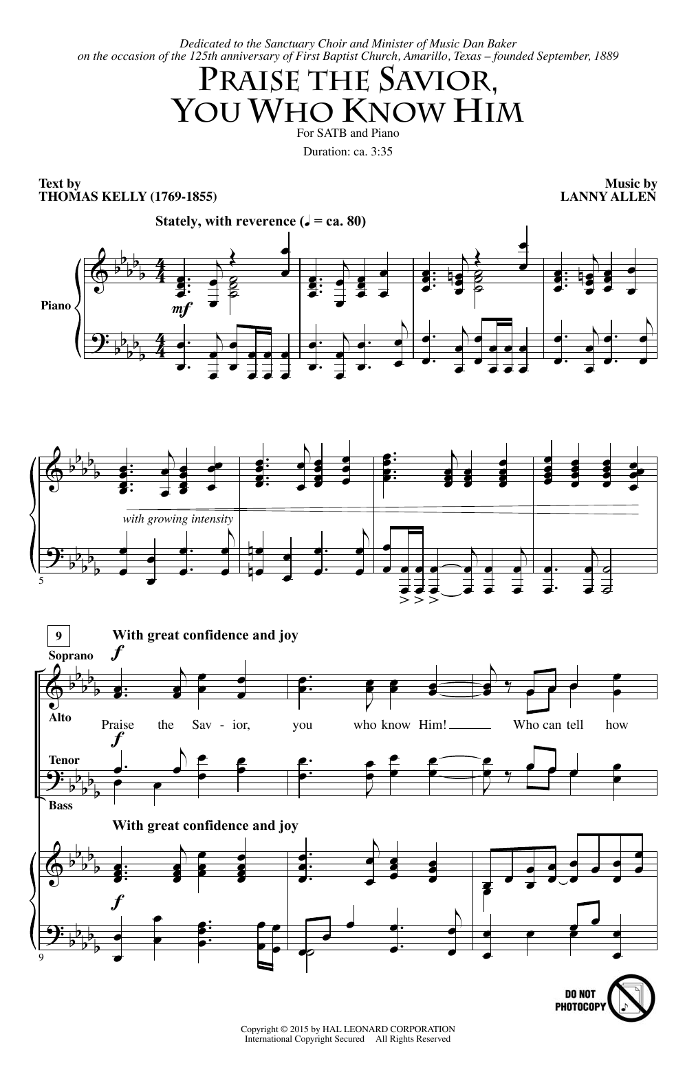 Download Lanny Allen Praise The Savior, You Who Know Him Sheet Music