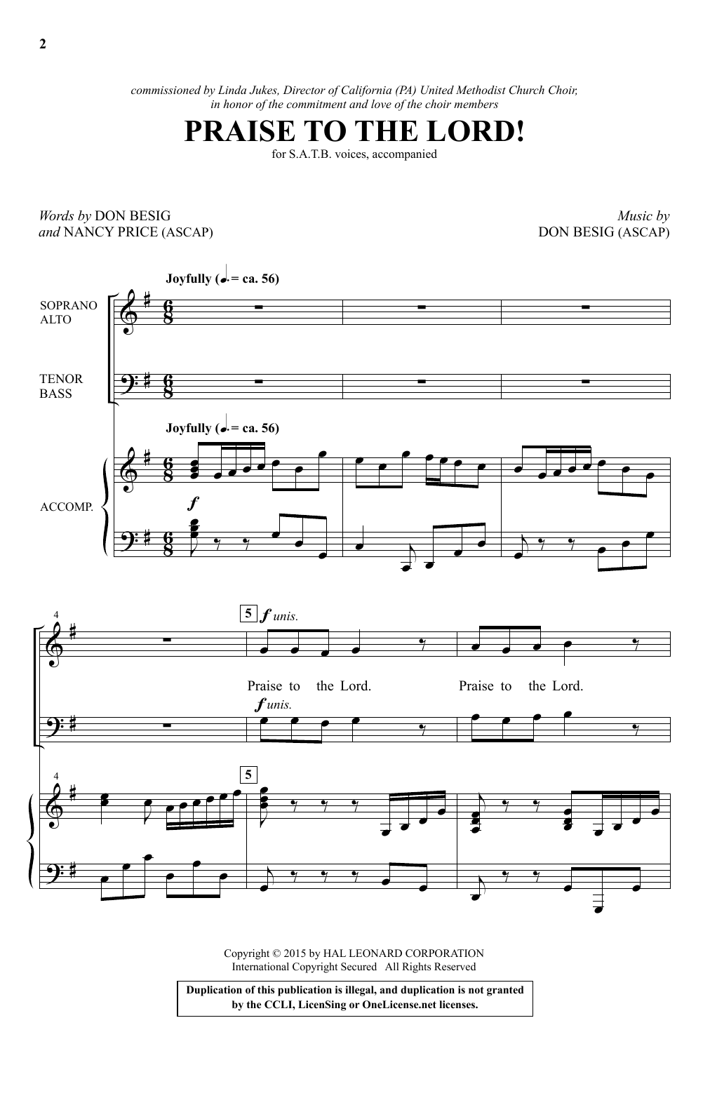 Download Don Besig Praise To The Lord! Sheet Music