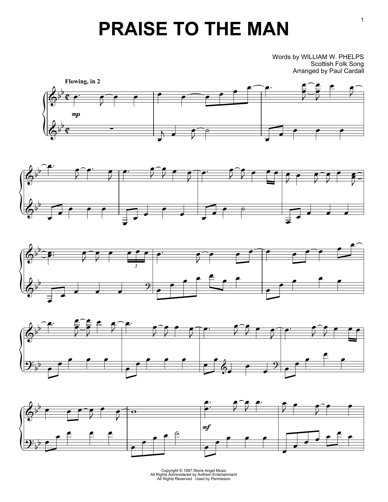 Download William W. Phelps Praise To The Man (arr. Paul Cardall) Sheet Music