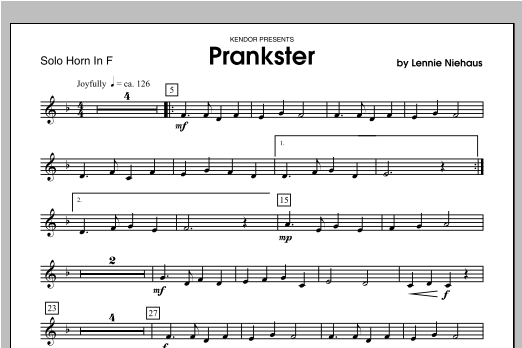 Download Niehaus Prankster - Horn Sheet Music
