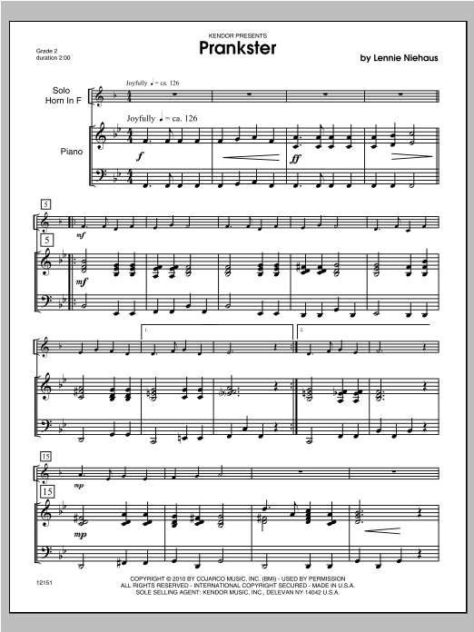 Download Niehaus Prankster - Piano/Score Sheet Music