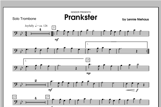 Download Niehaus Prankster - Trombone Sheet Music