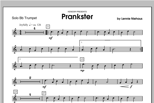 Download Niehaus Prankster - Trumpet Sheet Music