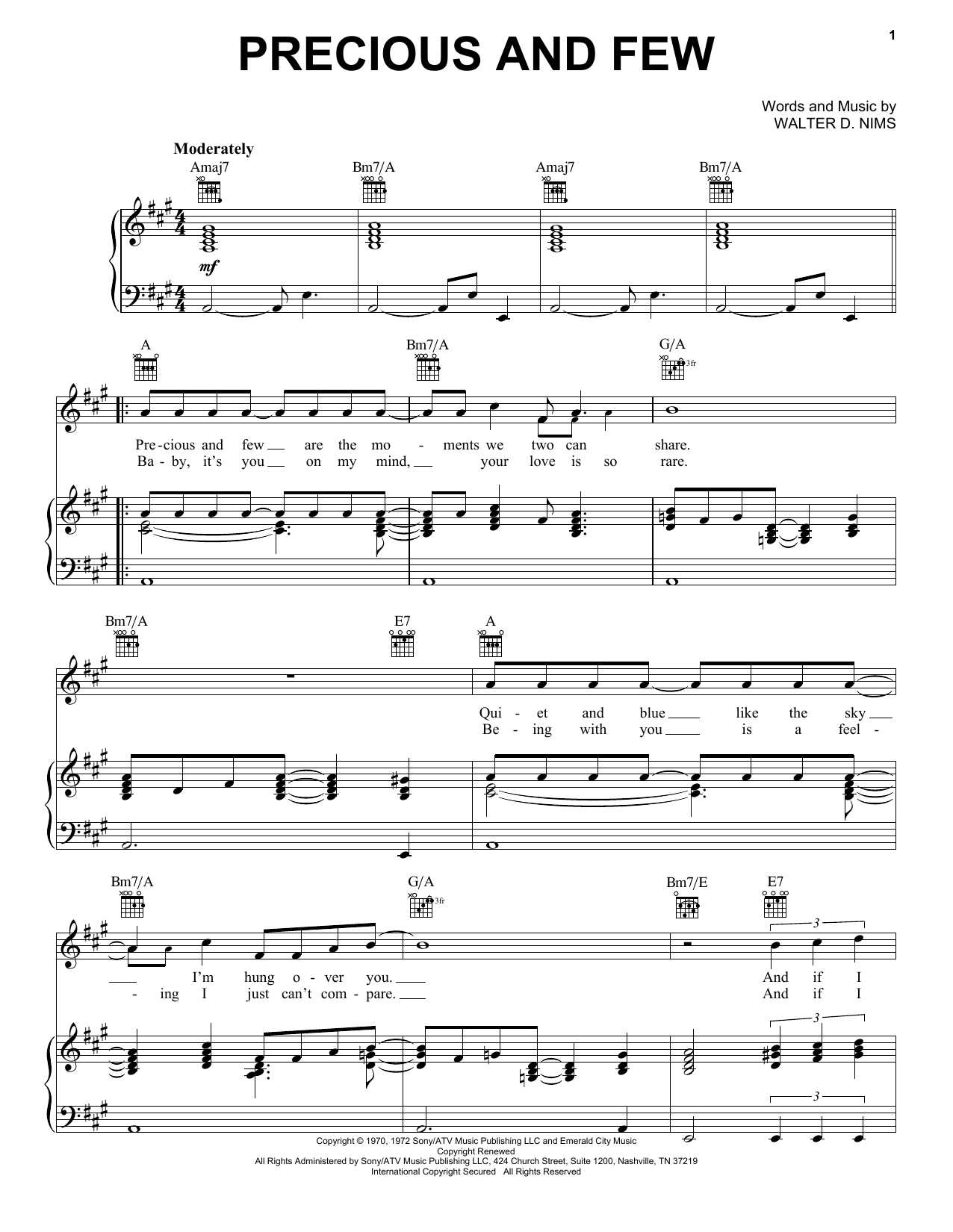 Download Climax Precious And Few Sheet Music