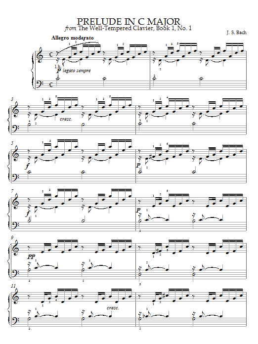 Download Johann Sebastian Bach Prelude and Fugue No. 1 in C Major (fro Sheet Music