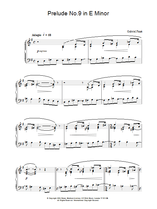 Download Gabriel Fauré Prelude No.9 In E Minor Sheet Music
