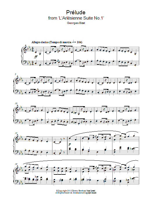 Download Georges Bizet Prelude (from ‘L'Arlesienne') Sheet Music