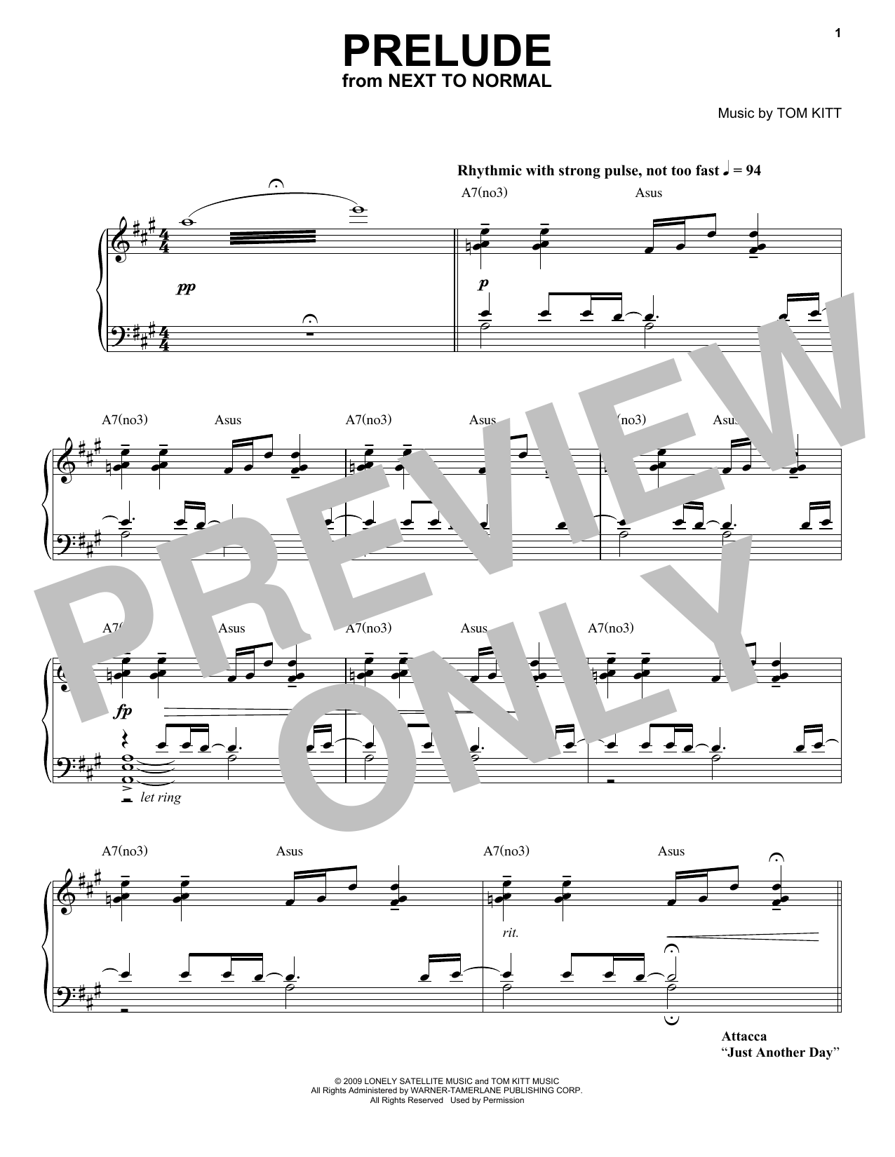 Download Next to Normal Band Prelude (from Next to Normal) Sheet Music