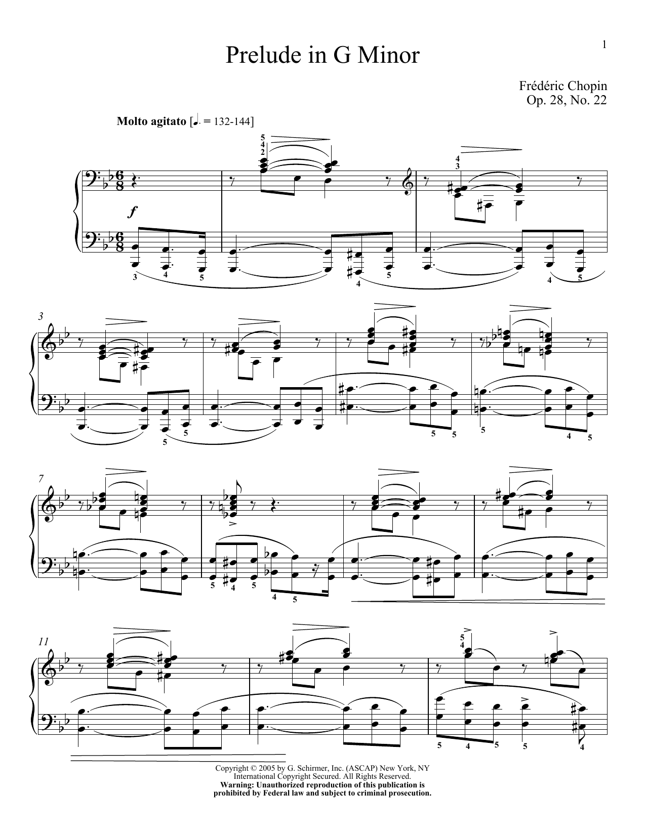 Download Frederic Chopin Prelude, Op. 28, No. 22 Sheet Music
