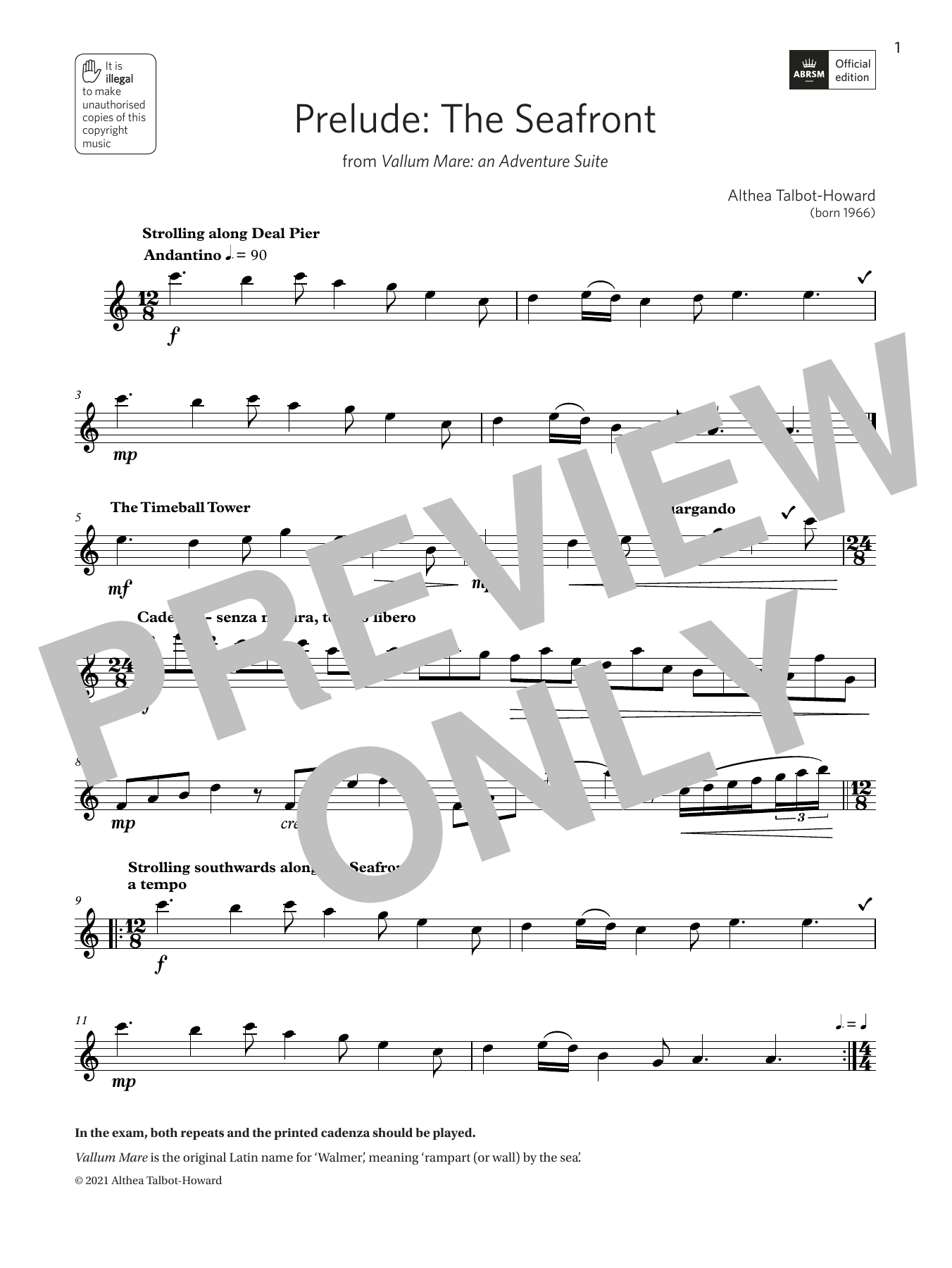 Download Althea Talbot-Howard Prelude: The Seafront (Grade 5 List B10 Sheet Music