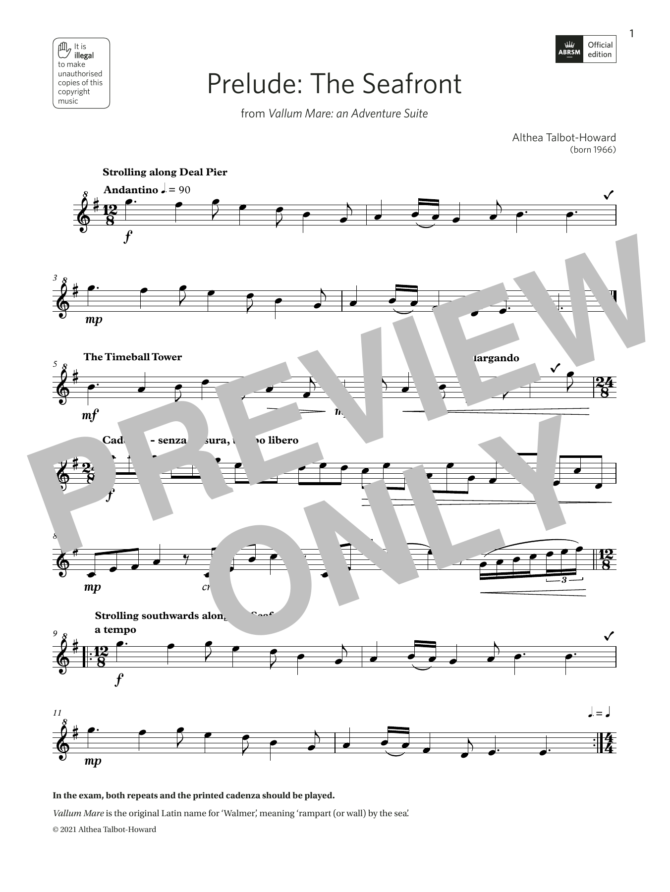 Download Althea Talbot-Howard Prelude: The Seafront (Grade 5 List B8 Sheet Music
