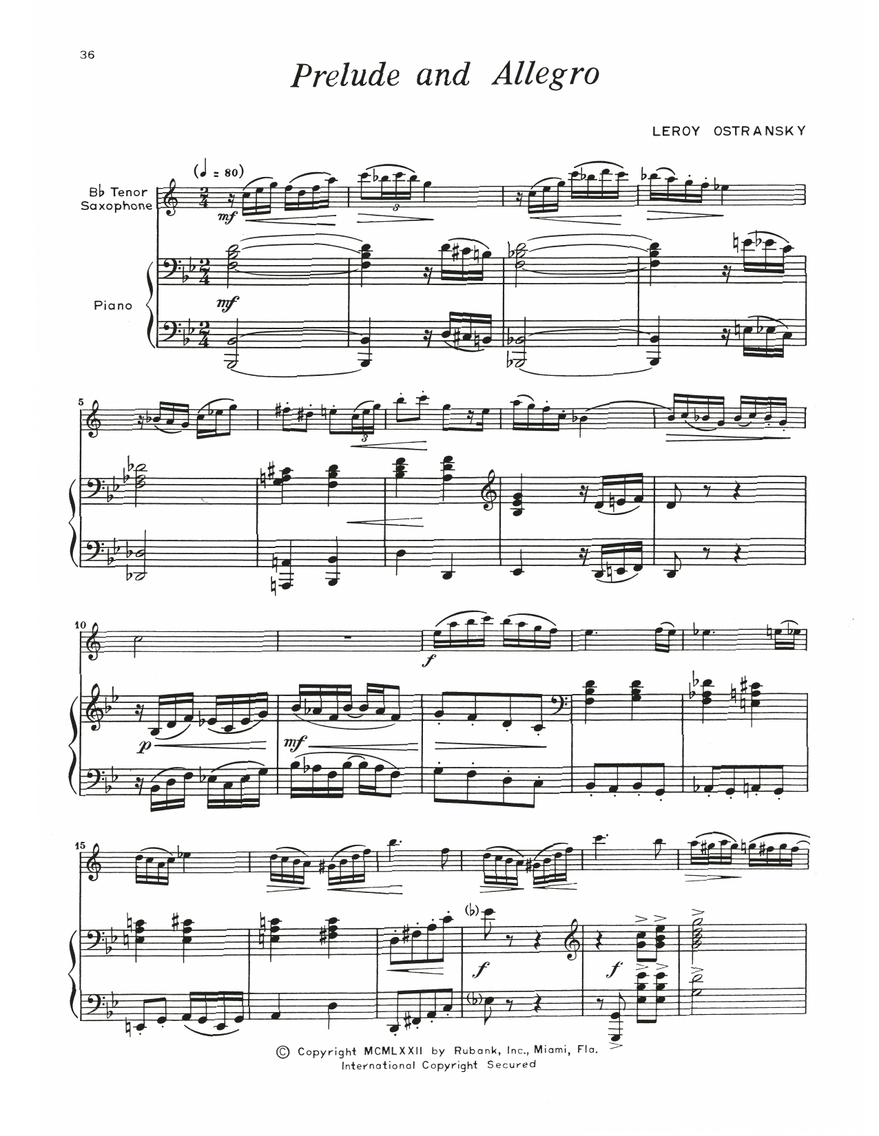Download Leroy Ostransky Prelude And Allegro Sheet Music