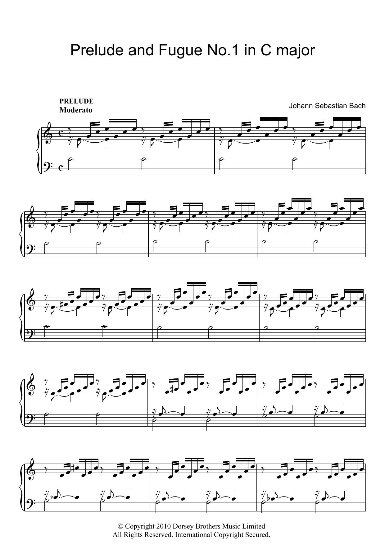 Download Johann Sebastian Bach Prelude And Fugue in C Sheet Music