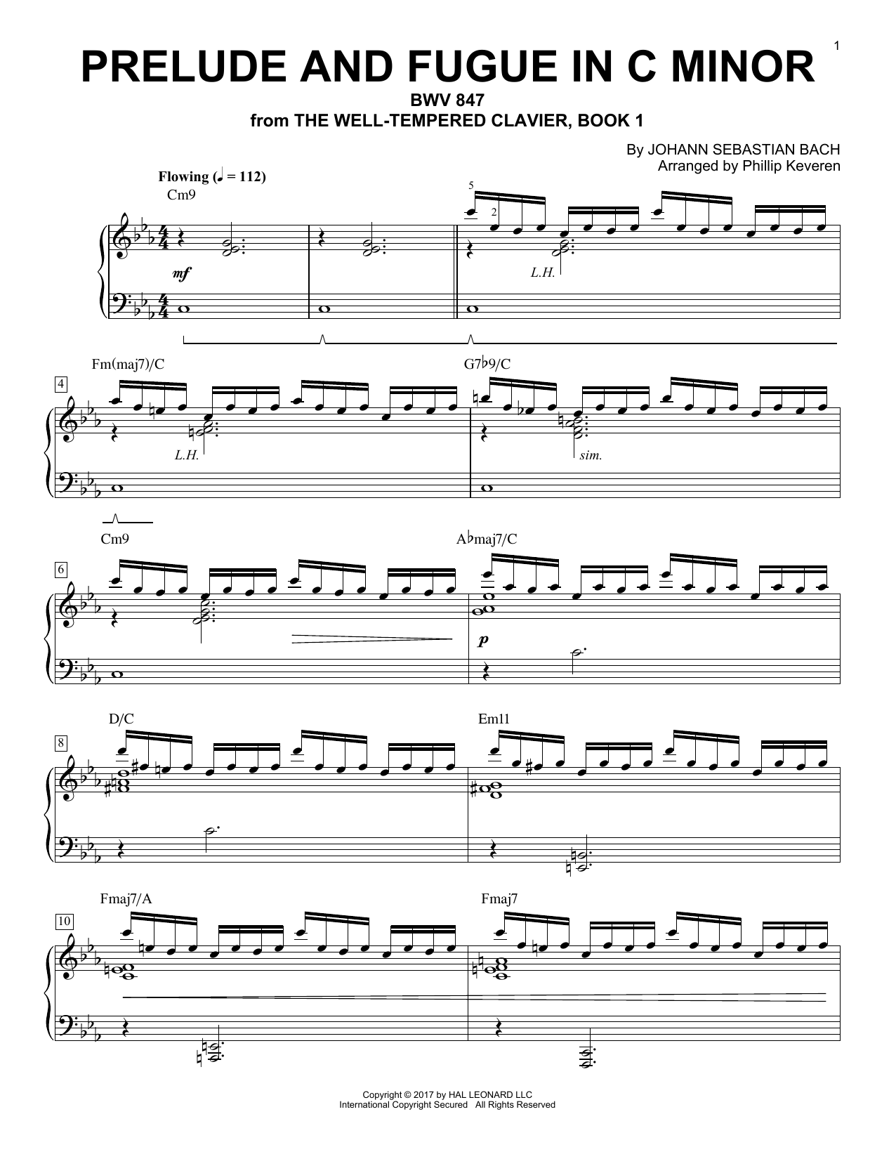 Download Johann Sebastian Bach Prelude And Fugue In C Minor, BWV 847 [ Sheet Music