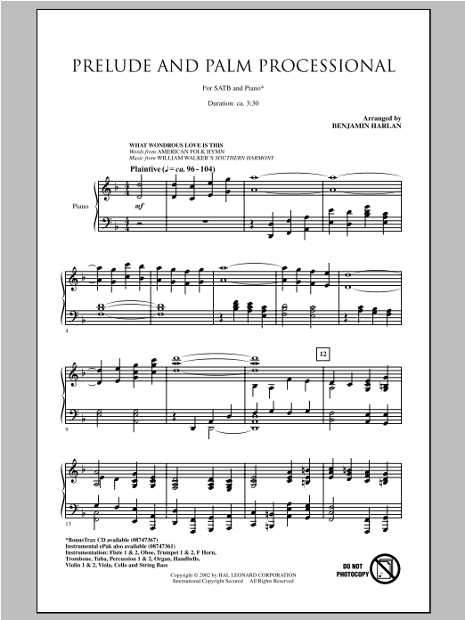 Download Benjamin Harlan Prelude And Palm Processional Sheet Music