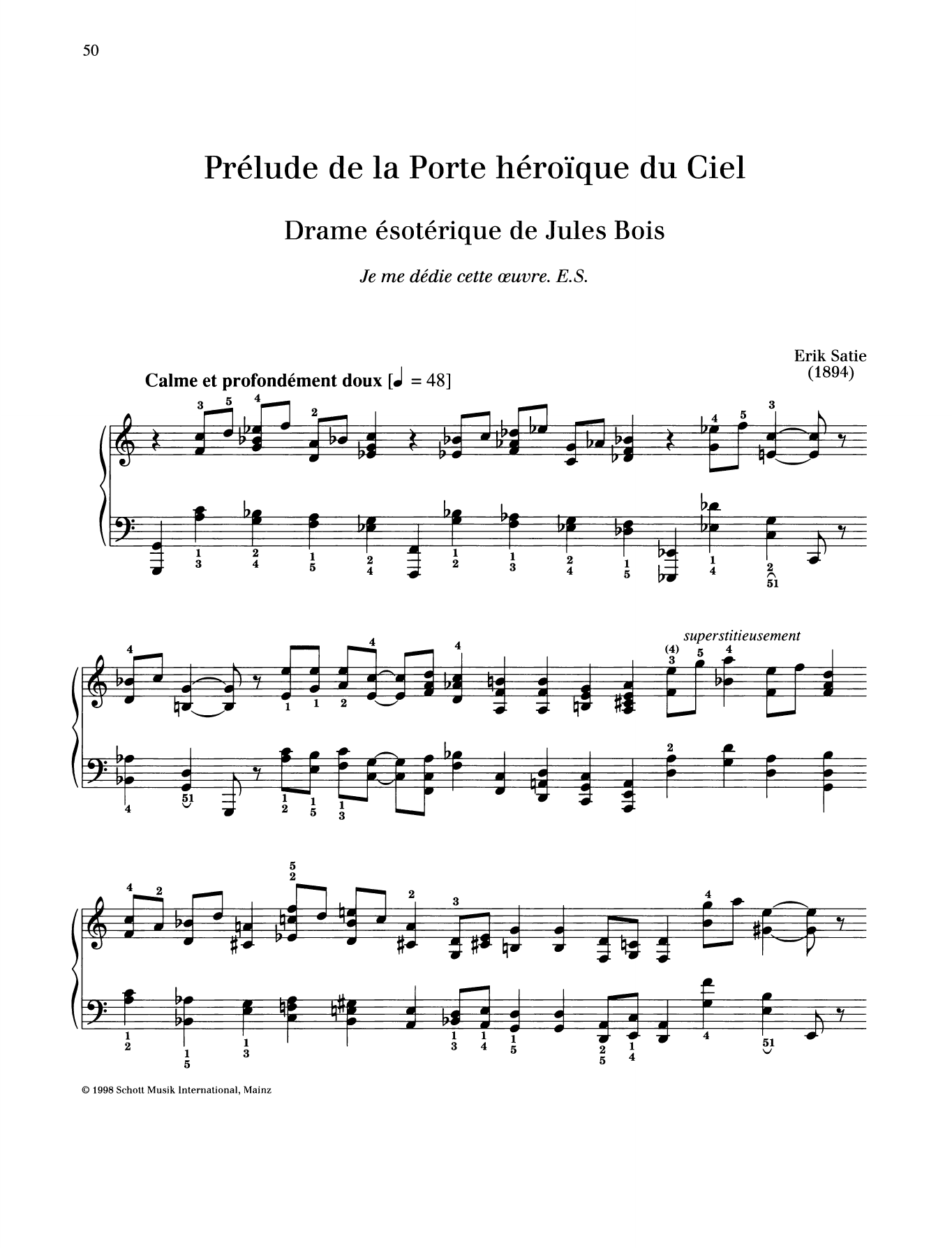 Download Erik Satie Prelude de la Porte heroique du Ciel Sheet Music