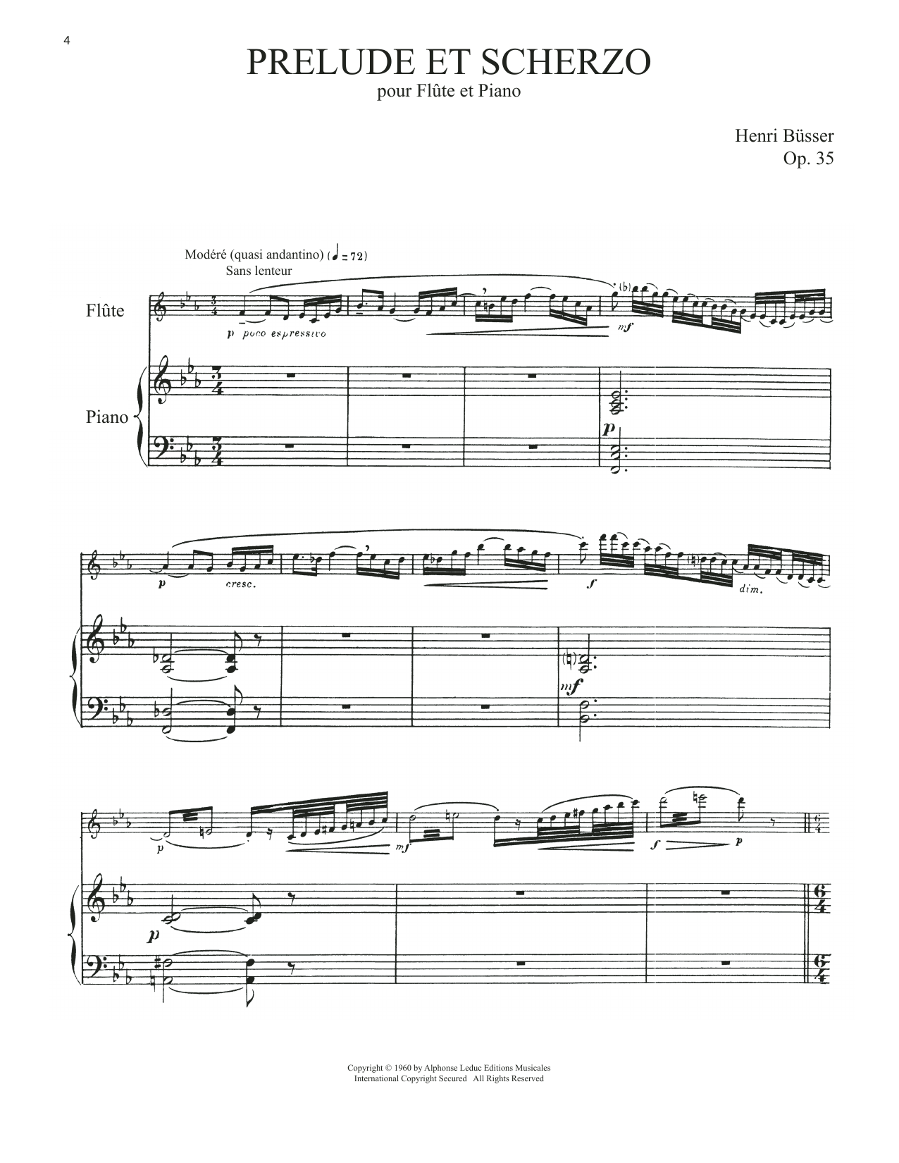 Download Henri Busser Prelude Et Scherzo, Op. 35 Sheet Music