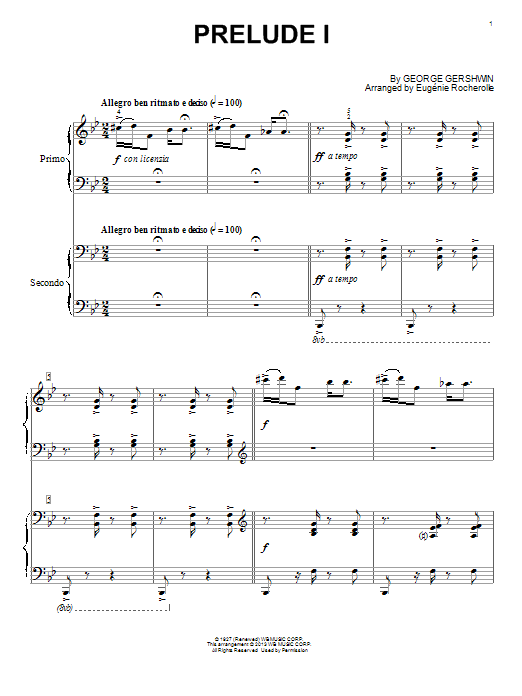 Download Eugénie Rocherolle Prelude I (Allegro Ben Ritmato E Deciso Sheet Music