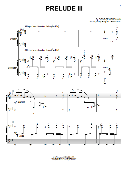 Download Eugénie Rocherolle Prelude III (Allegro Ben Ritmato E Deci Sheet Music