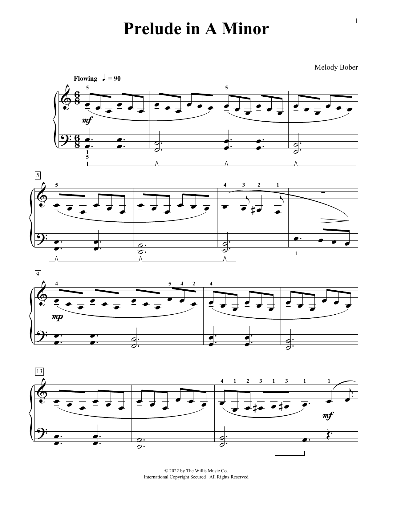 Download Melody Bober Prelude In A Minor Sheet Music