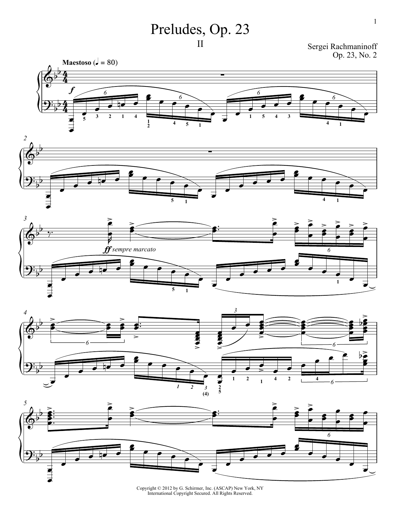 Download Sergei Rachmaninoff Prelude In B-Flat Major, Op. 23, No. 2 Sheet Music
