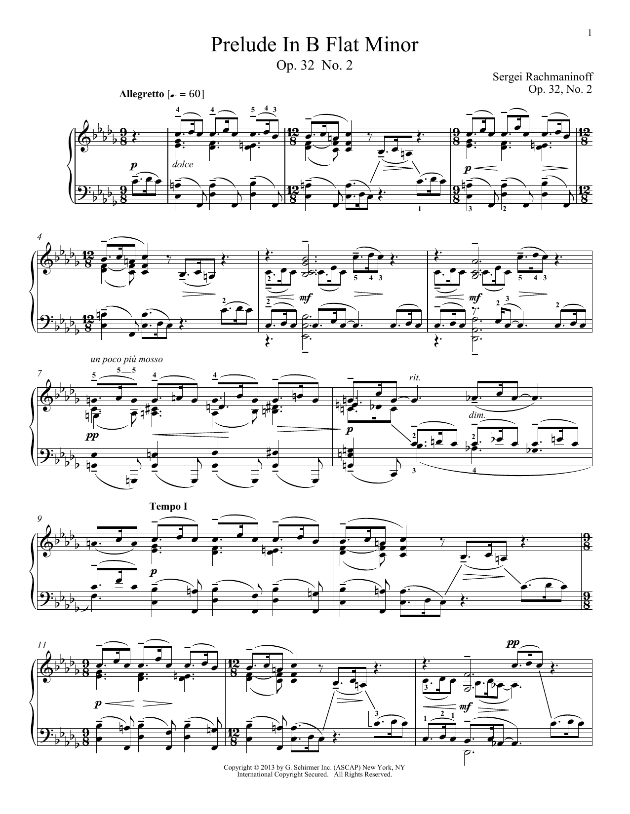 Download Alexandre Dossin Prelude In B-Flat Minor, Op. 32, No. 2 Sheet Music