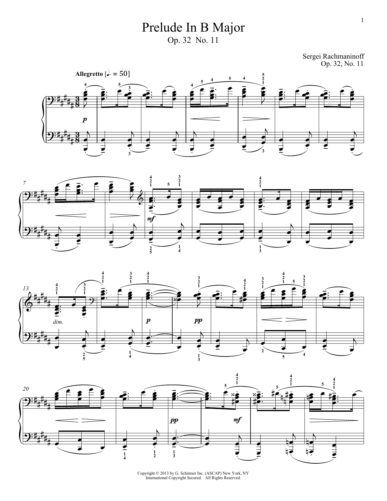Download Alexandre Dossin Prelude In B Major, Op. 32, No. 11 Sheet Music