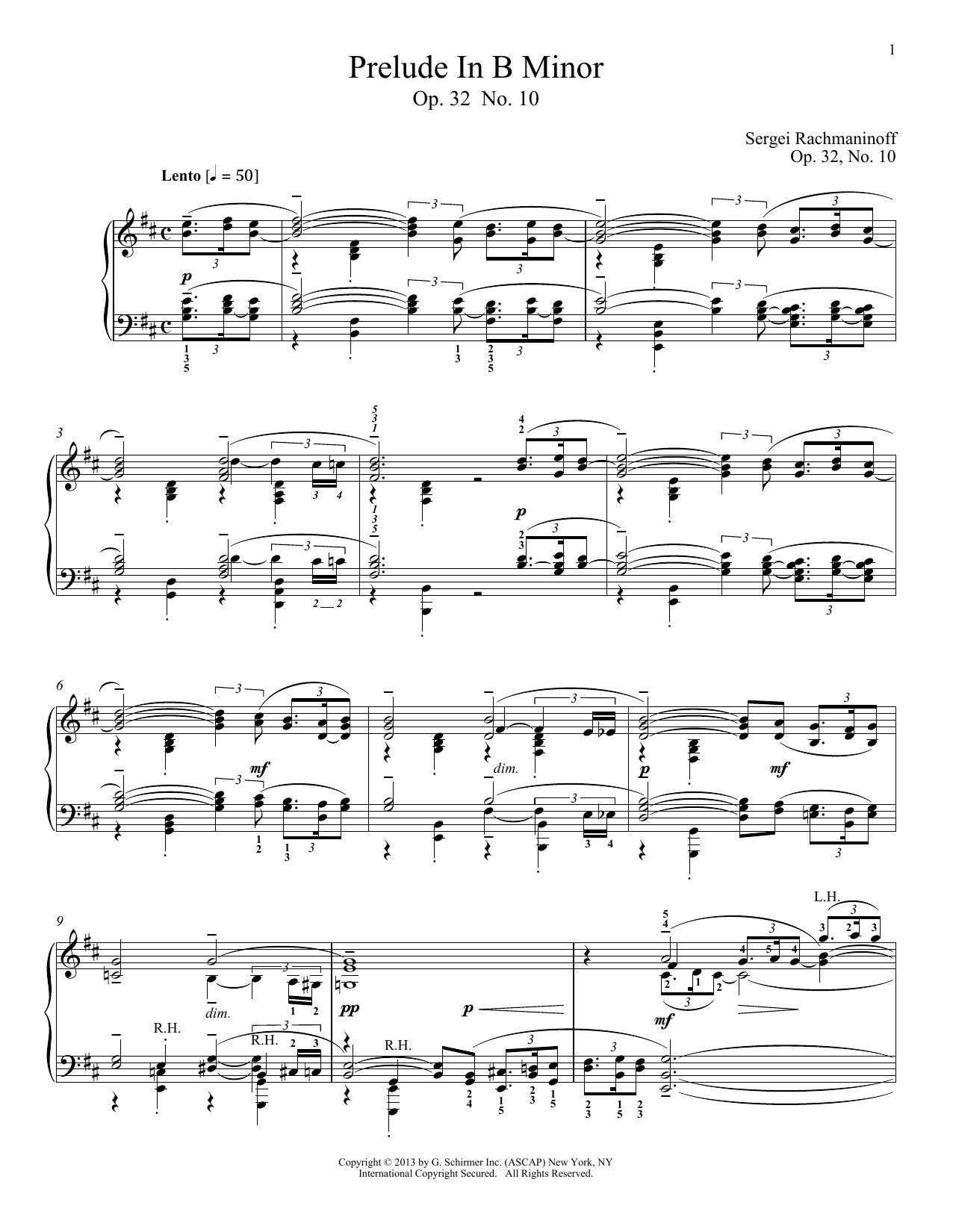 Download Alexandre Dossin Prelude In B Minor, Op. 32, No. 10 Sheet Music
