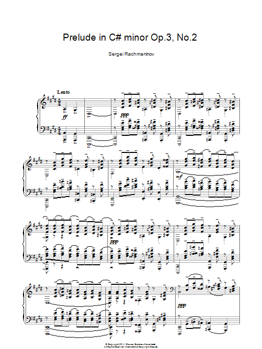 Download Sergei Rachmaninoff Prelude In C# Minor, Op.3, No.2 Sheet Music