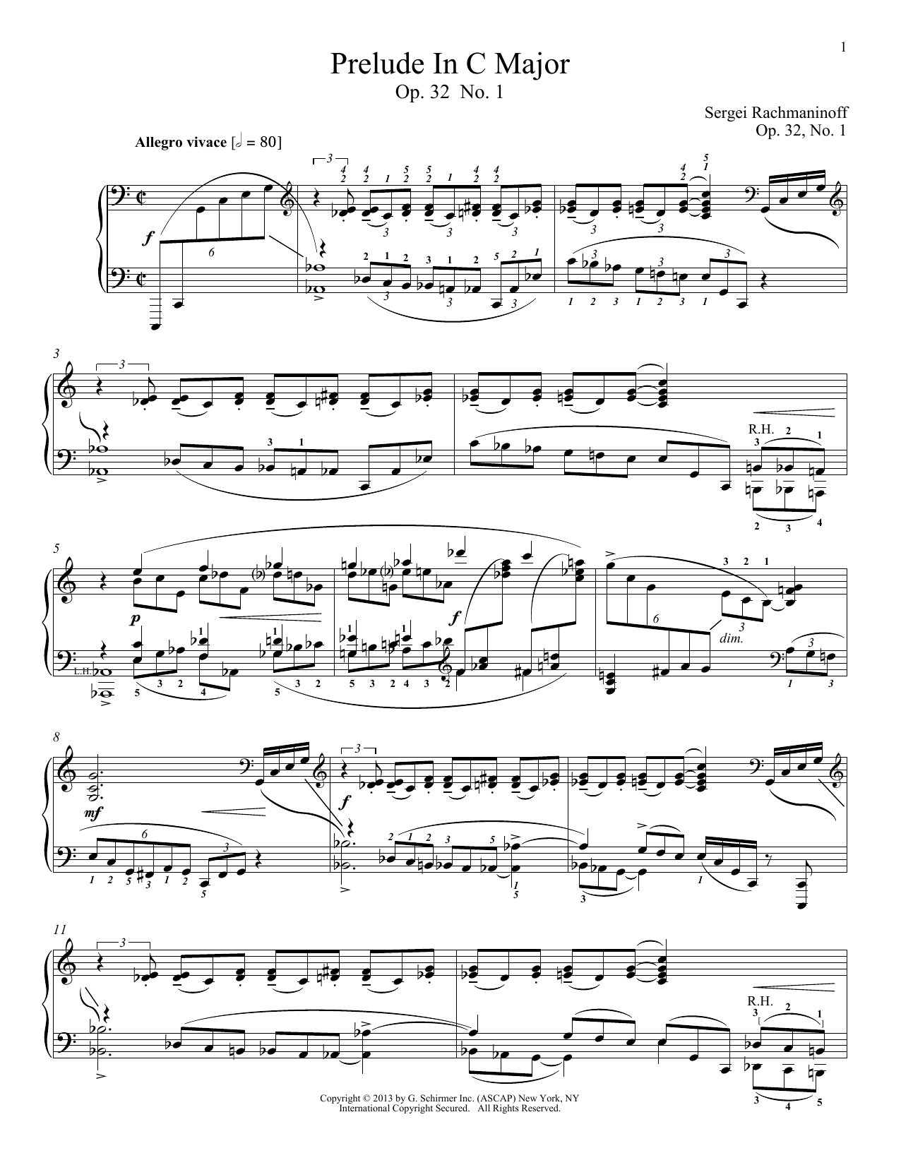 Download Alexandre Dossin Prelude In C Major, Op. 32, No. 1 Sheet Music