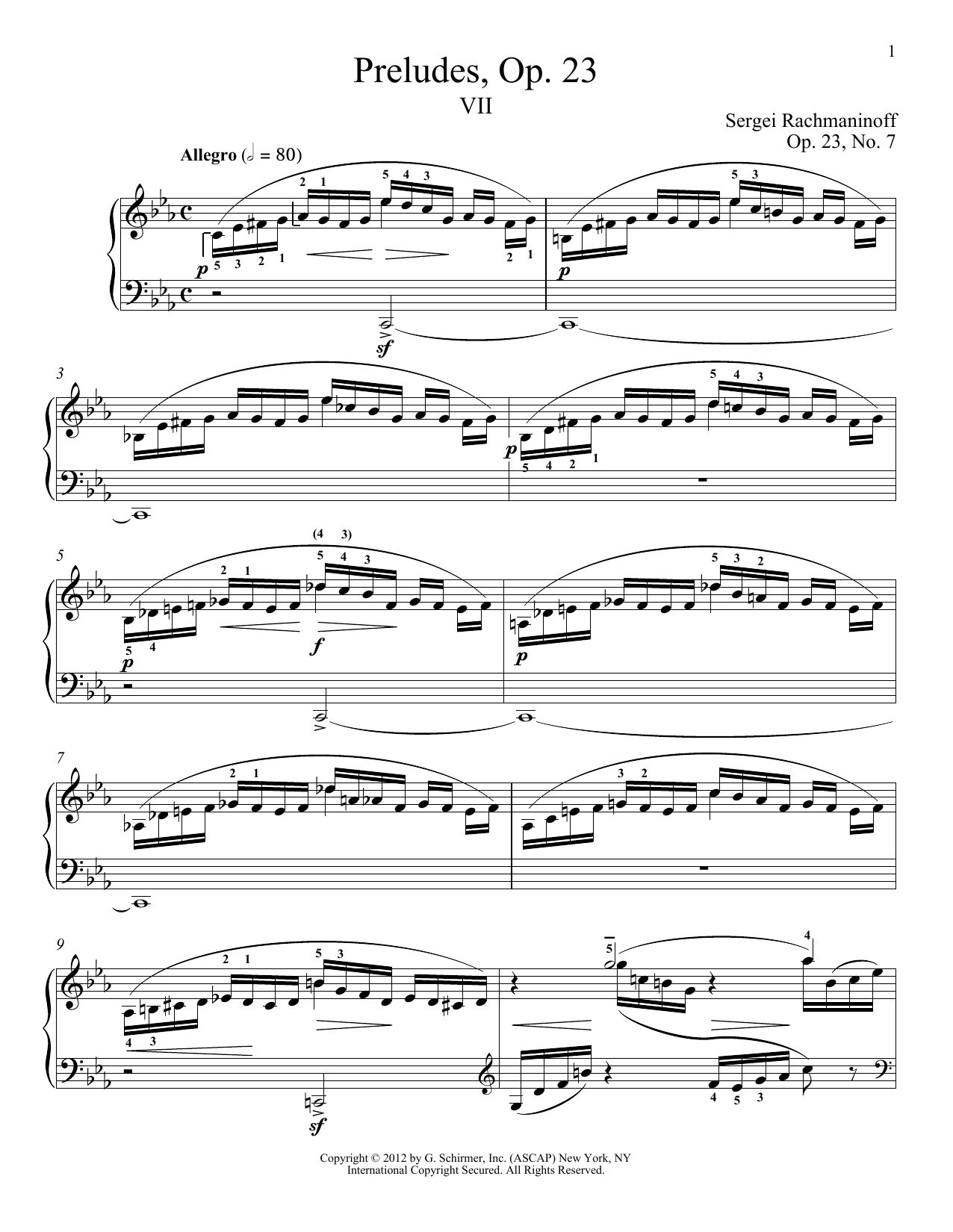 Download Sergei Rachmaninoff Prelude In C Minor, Op. 23, No. 7 Sheet Music