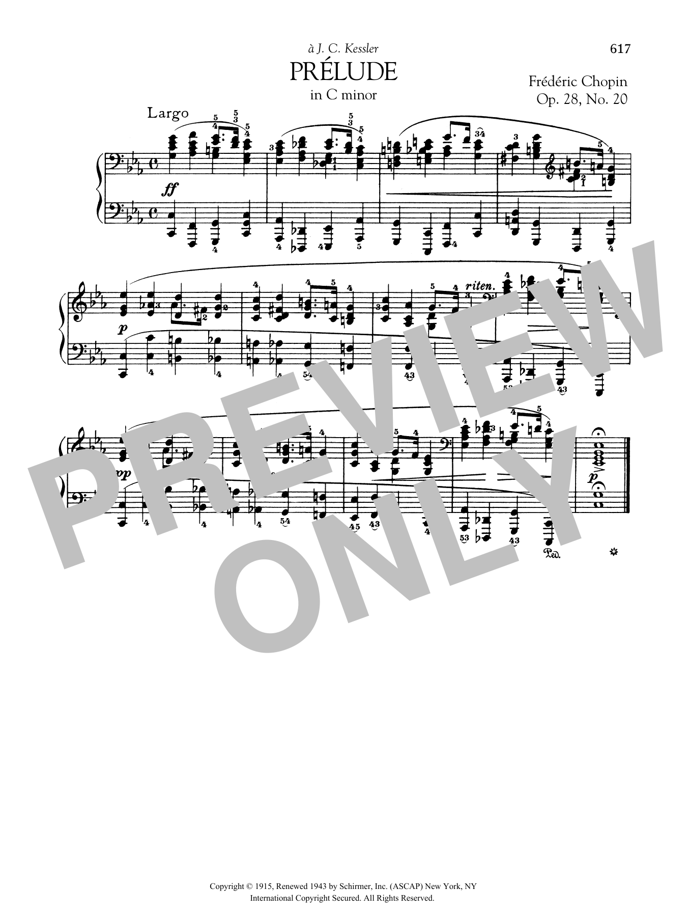 Download Frédéric Chopin Prelude In C Minor, Op. 28, No. 20 Sheet Music