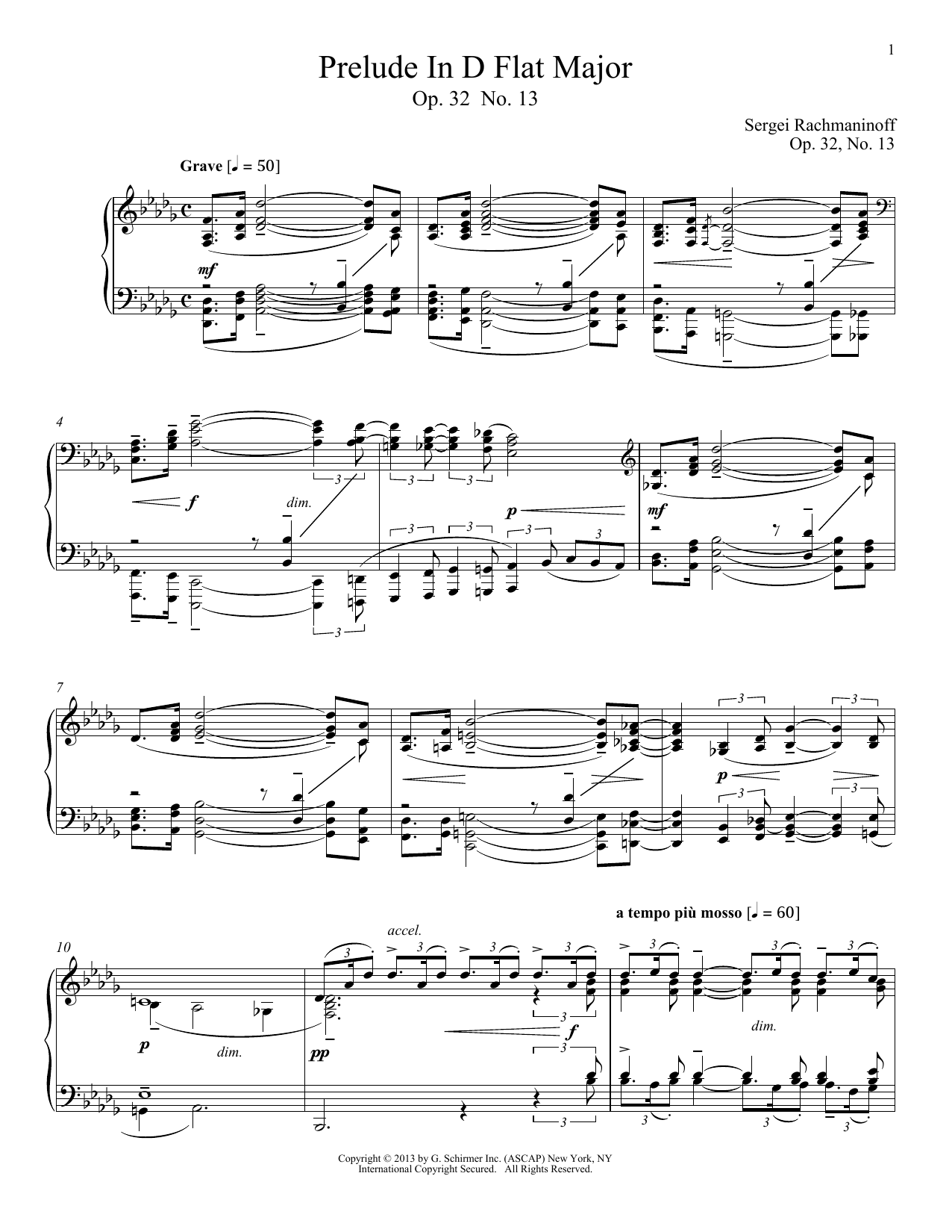 Download Alexandre Dossin Prelude In D-Flat Major, Op. 32, No. 13 Sheet Music
