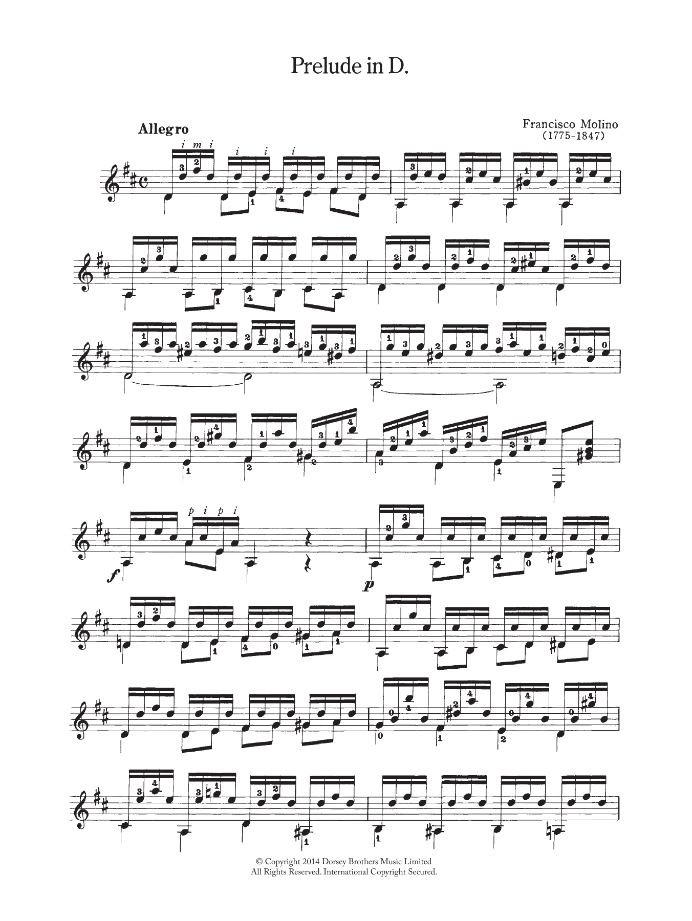 Download Francesco Molino Prelude In D Sheet Music