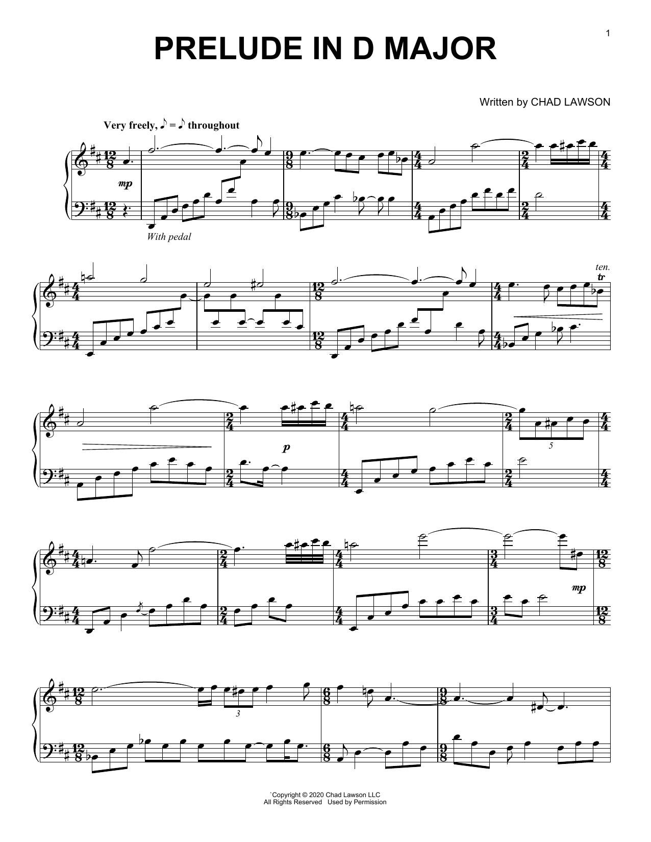 Download Chad Lawson Prelude In D Major Sheet Music