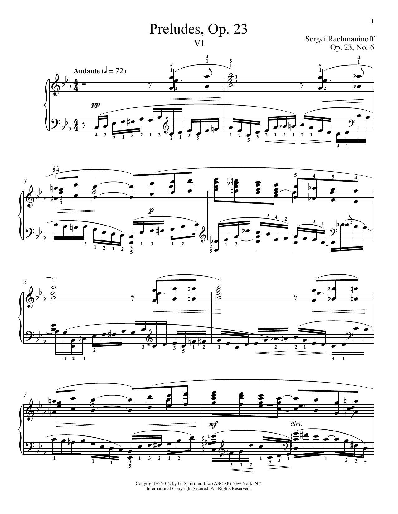 Sergei Rachmaninoff Prelude In E-Flat Major, Op. 23, No. 6 sheet music notes printable PDF score
